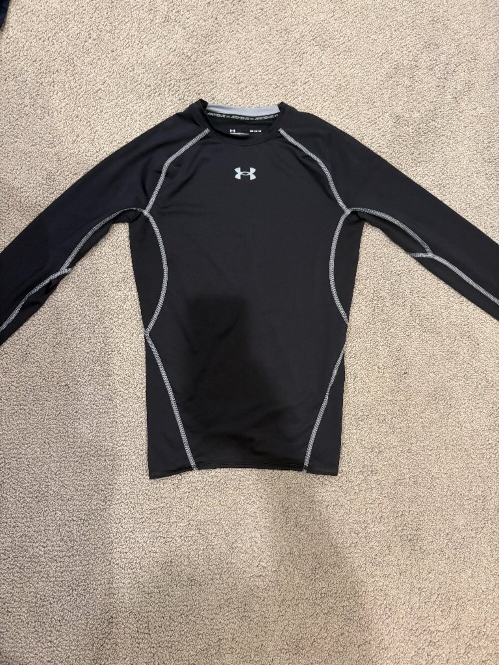 Under Armour HeatGear Compression Long Sleeve Shirt Black Size M
